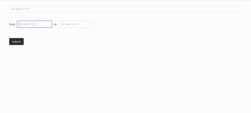 date range field with validation